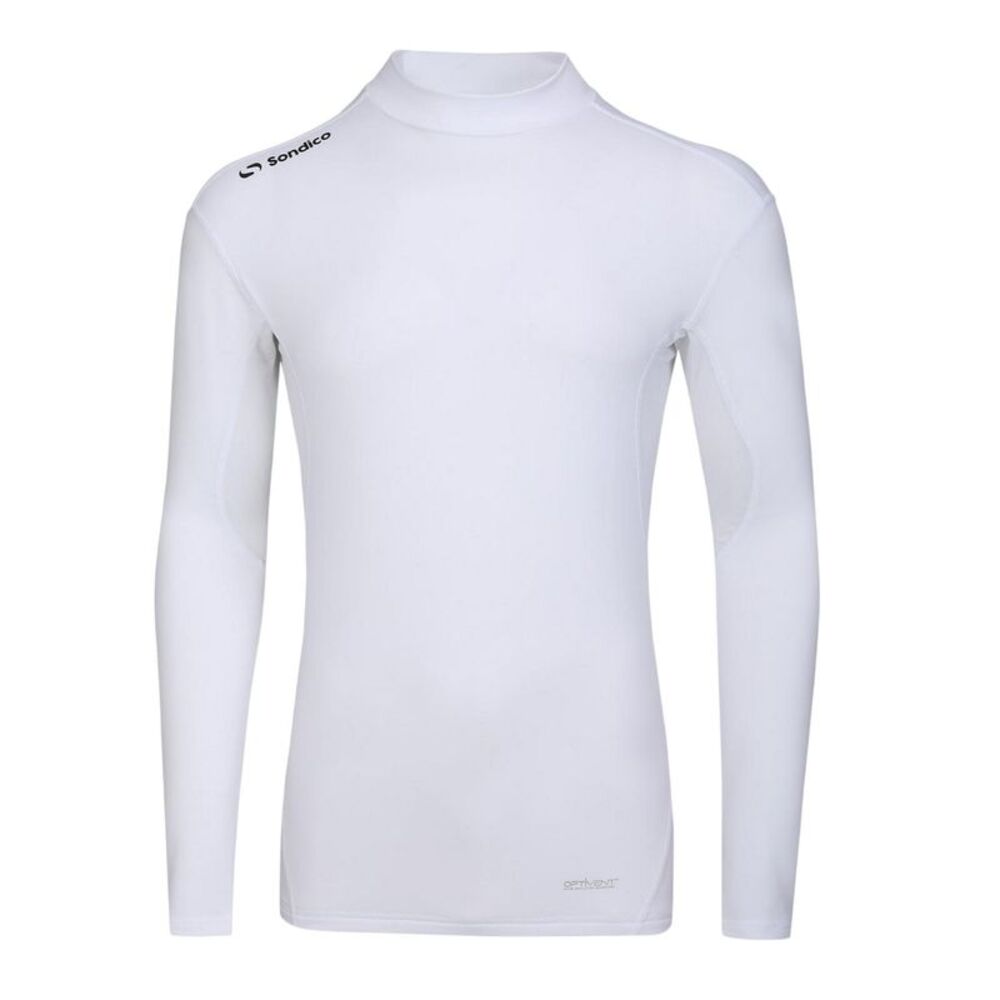 Sondico Mens Mock Neck Base Layer Top / White